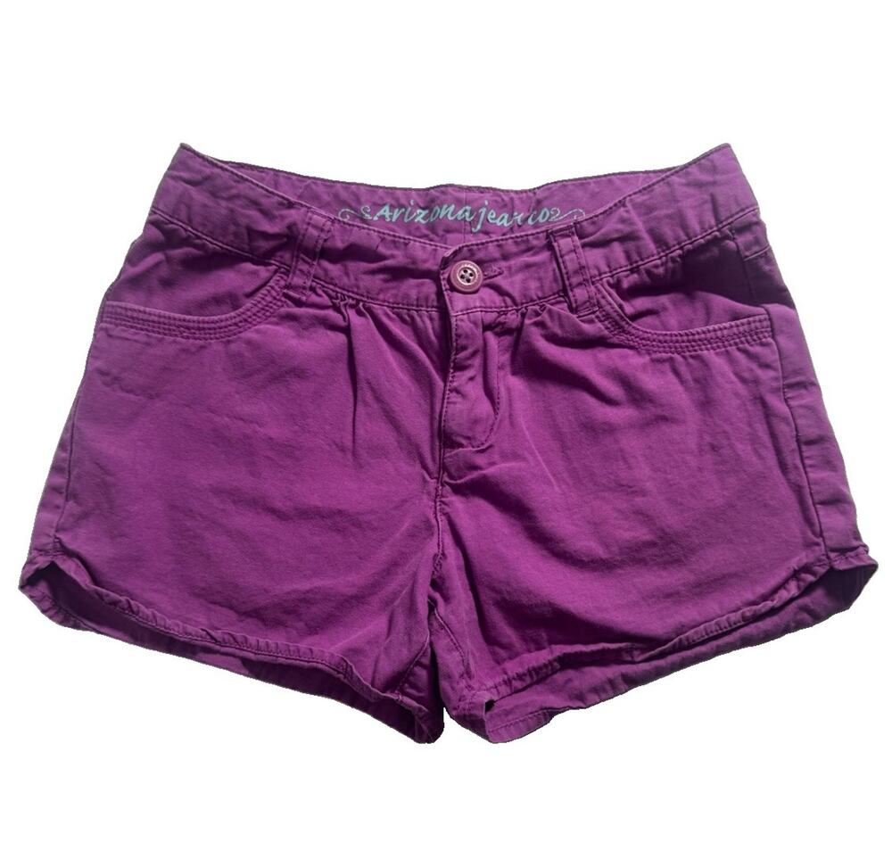 Arizona Jean Co Girls Shorts Size 12 Regular Purple Cotton Casual Summer